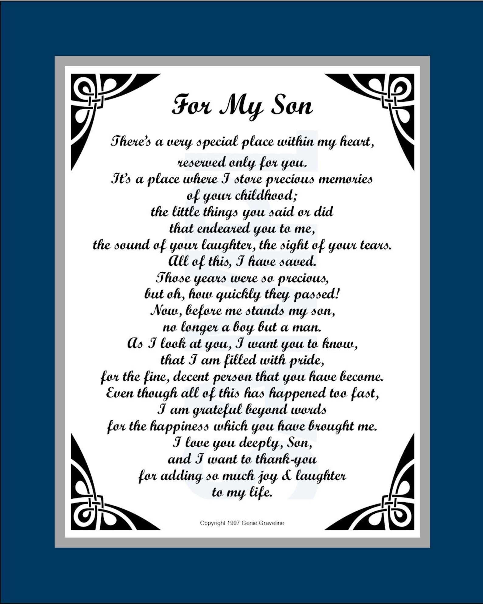 In The Presence Of My Son For My Son DIGITAL DOWNLOAD Son Poem Son Verse Son's | Etsy