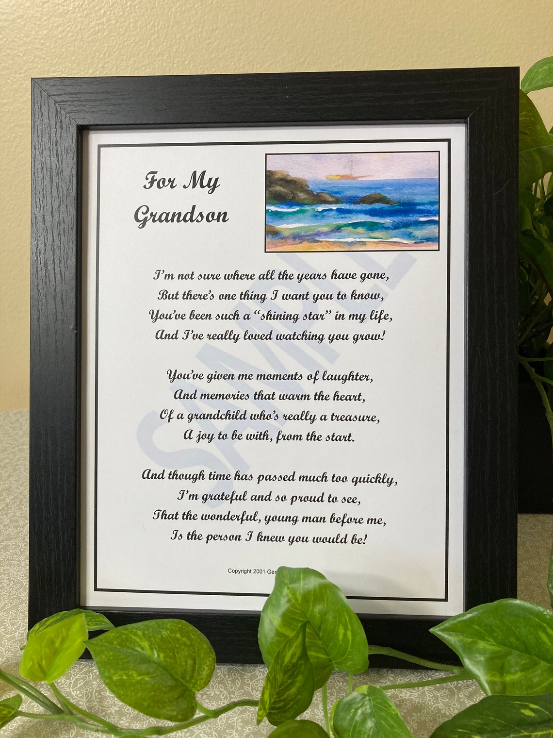 Grandson Poem From One Grandparent Instant Download | Etsy