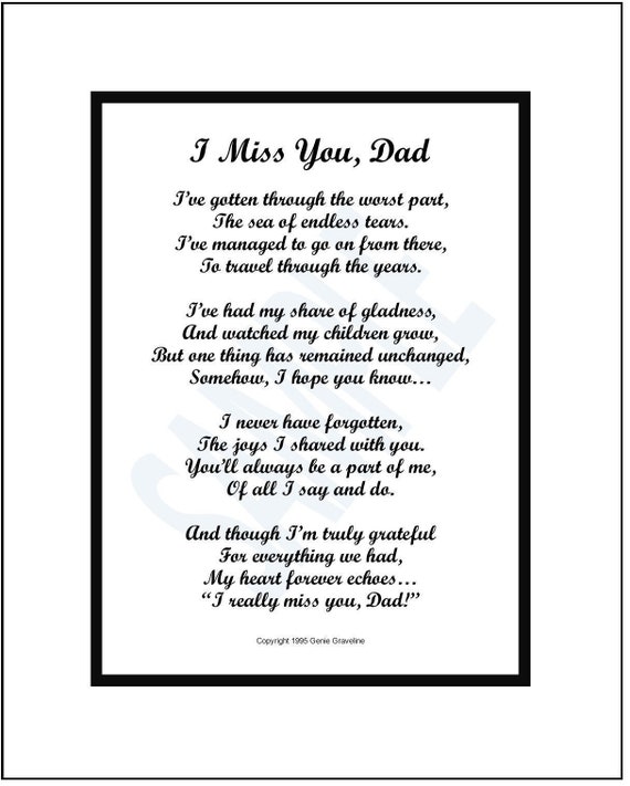 I Miss You Daddy Poems