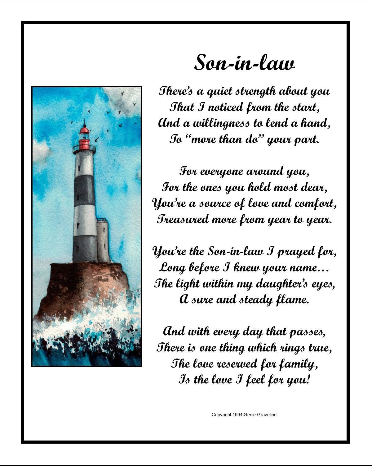 Son In Law from 1 My Son in law Son in law Poem Son in Etsy.de
