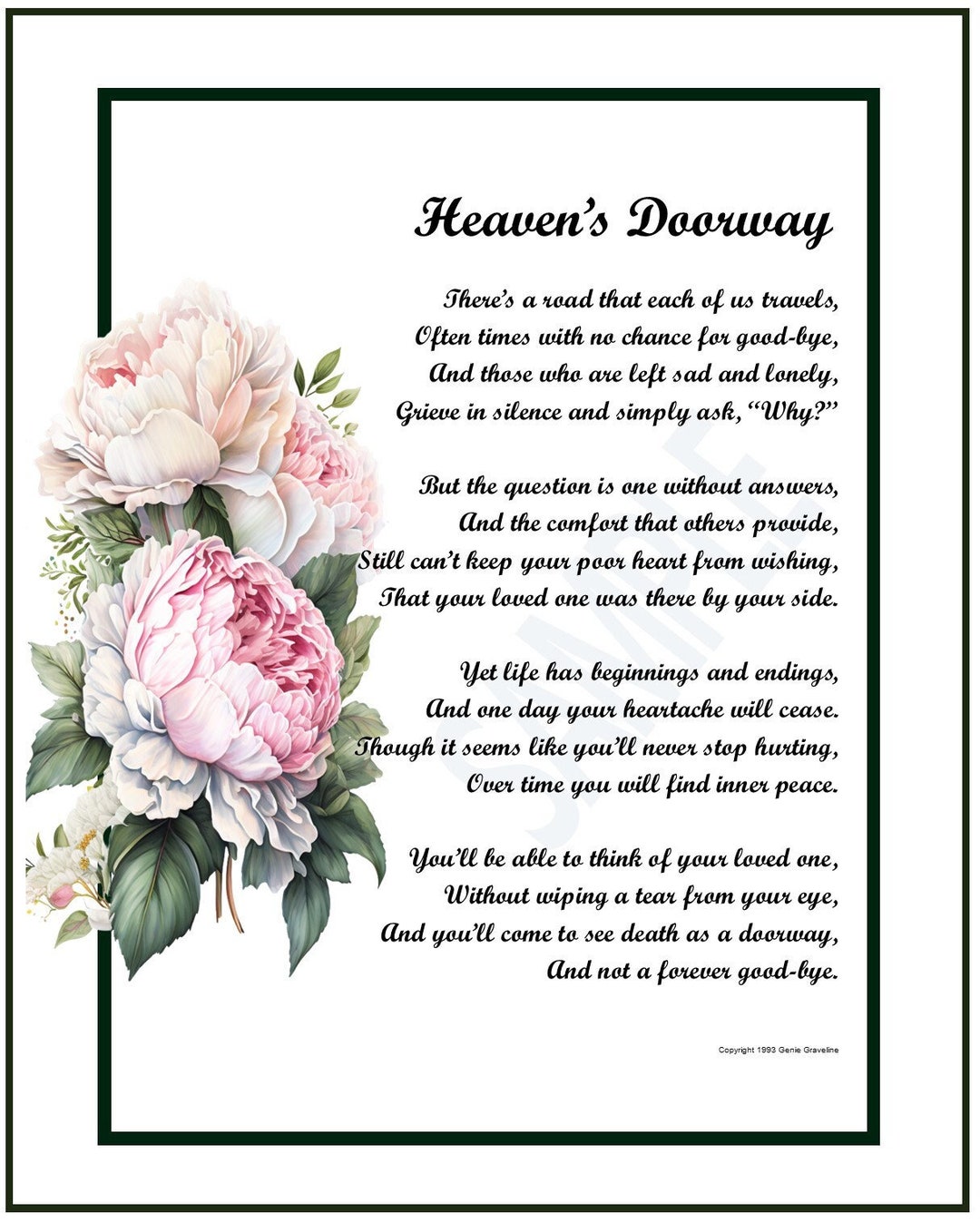 Console Poem Bereavement Poem-suicide Memorial Gift- Sympathy Poem-loss of Son ...