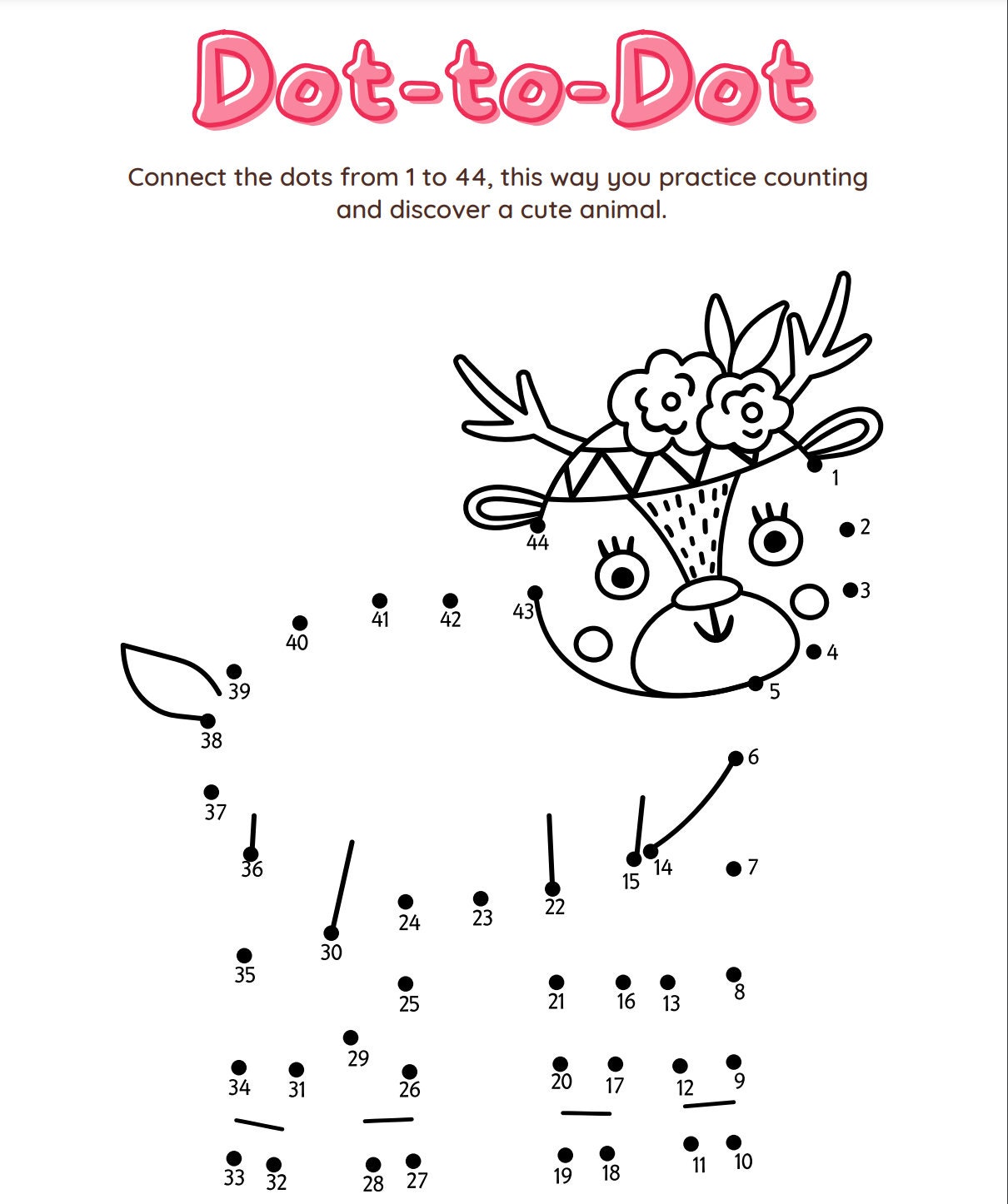Dot to dot 4 pages tracing activity Pre-k Kindergarten 1st | Etsy