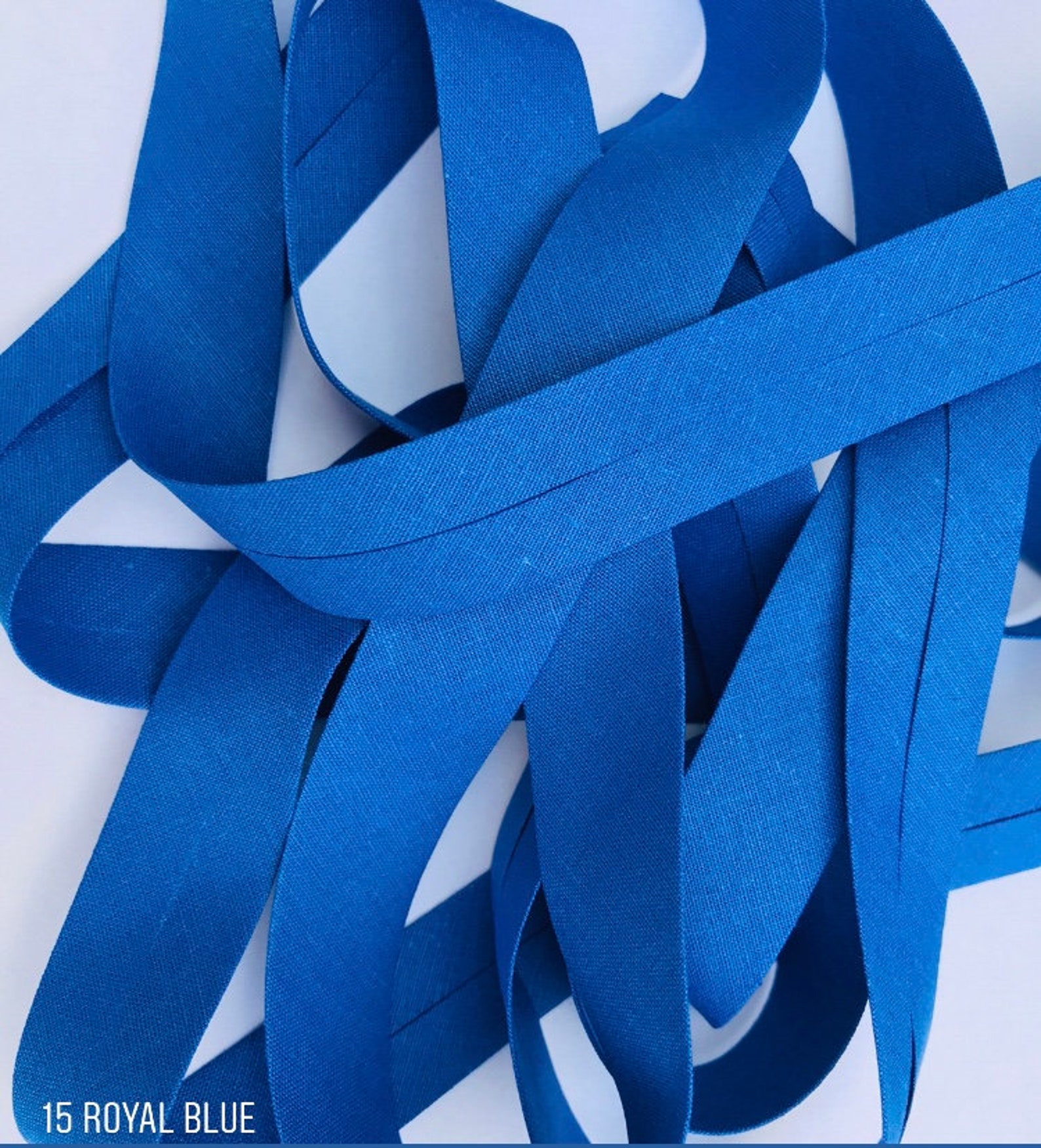 15 Royal Blue Colour Cotton Bias Binding FOE Fold Over Tape Etsy