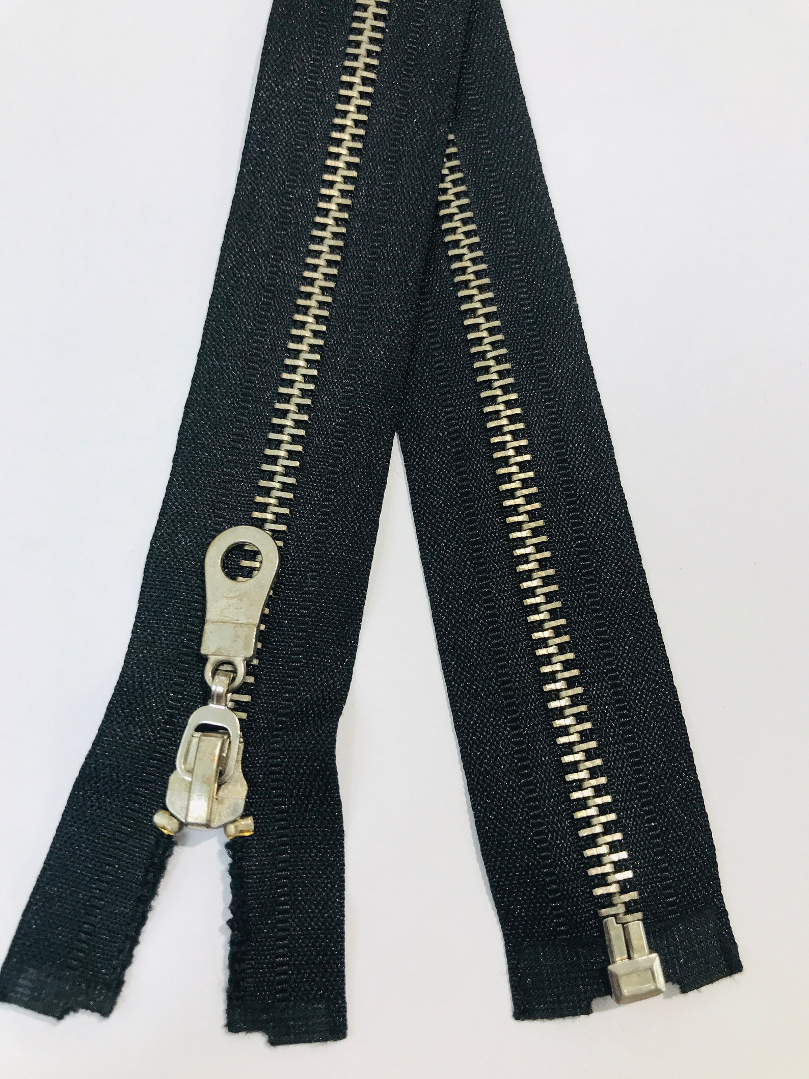 3 INCH TO 31 INCH Black Metal Zip Open Ended Black silver Etsy