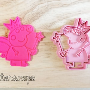 Peppa Pig Silhouette Cookie Cutter holding the number 3 Celebrate their 3rd year! Great for your kid/'s third birthday party