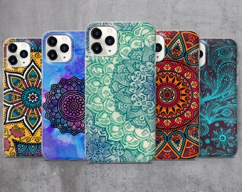 Mandala Boho Phone Case for iPhone 16 Pro, 15, 14, 13, 12, 11, Google Pixel 9, 8, 7A, 6A, Samsung S24 Ultra, S23, S22
