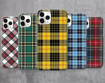 Tartan Plaid Pattern Phone Case, Soft TPU Gel