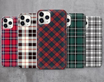 Tartan karierte Telefon-Hülle, weiches TPU Gel