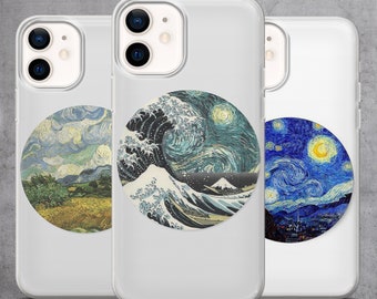 Starry Night The Great Wave off Kanagawa Phone Case For iPhone Samsung Huawei Realme Honor Asus Xiaomi Realme Oneplus Pixel Oppo