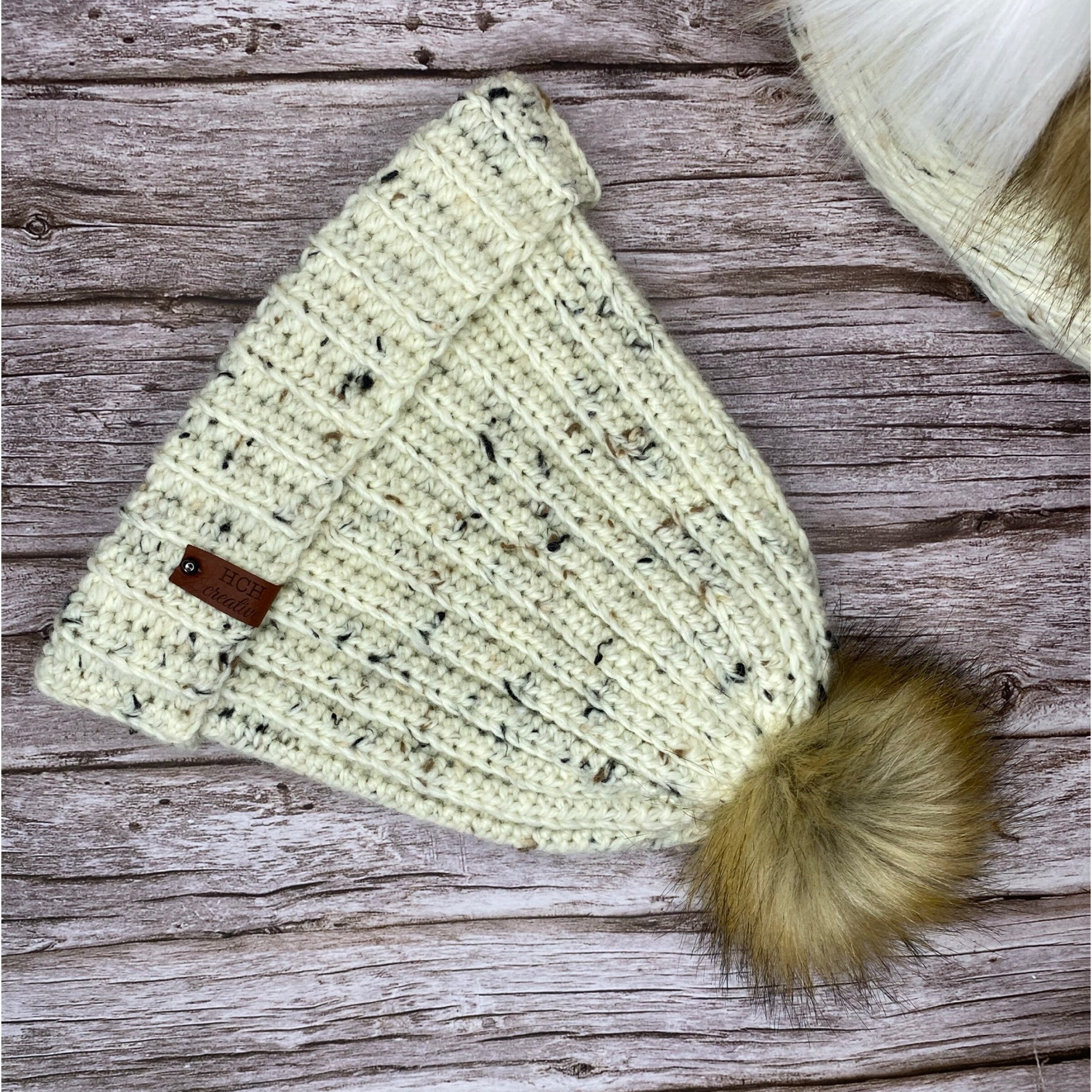 Handmade Cream Tweed Ladies Bobble Hat Etsy