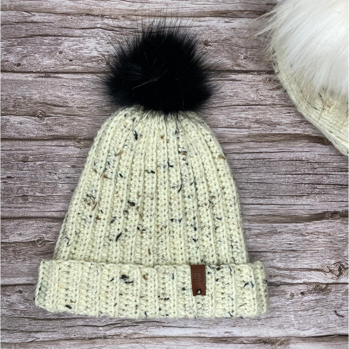 Handmade Cream Tweed Ladies Bobble Hat Etsy