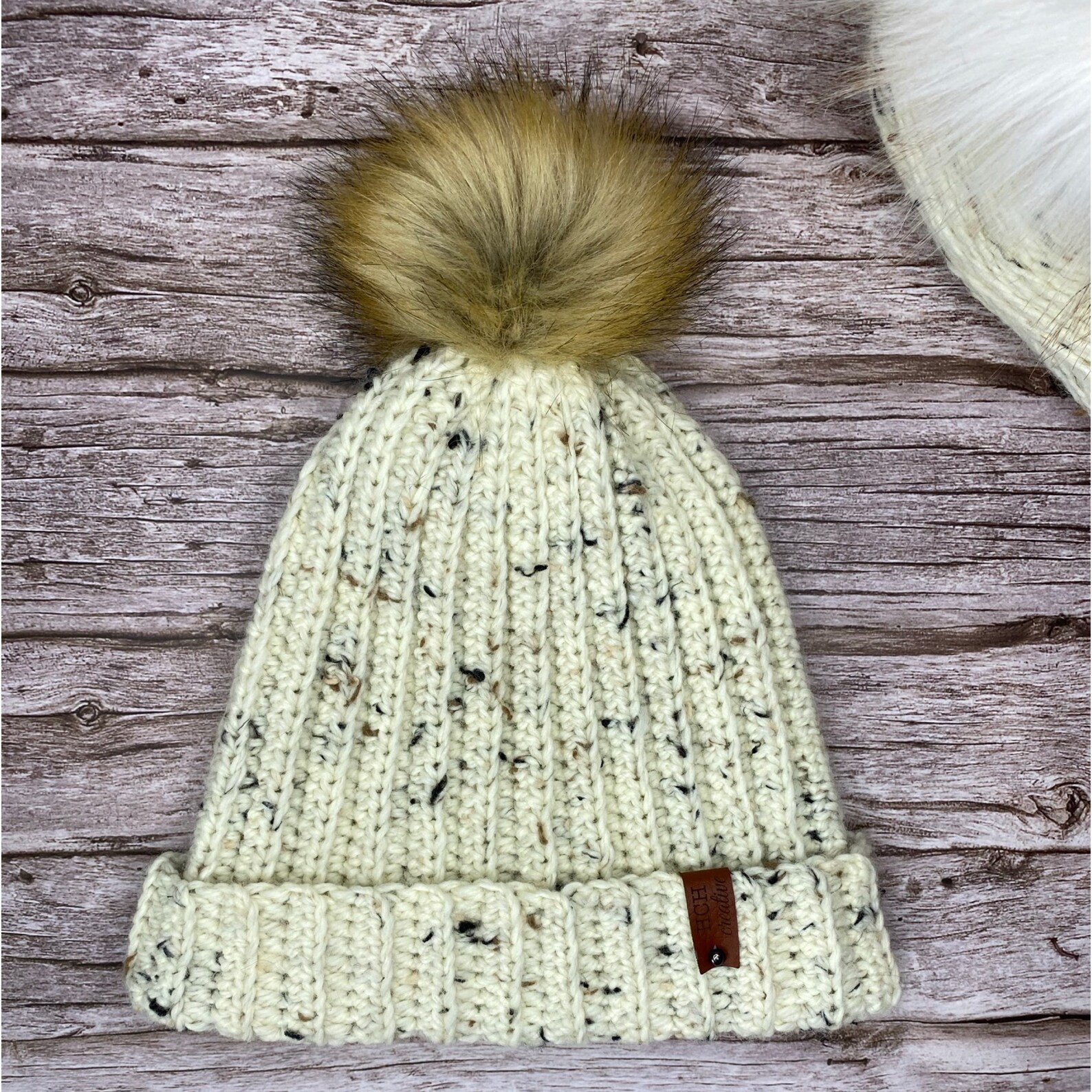 Handmade Cream Tweed Ladies Bobble Hat Etsy.de