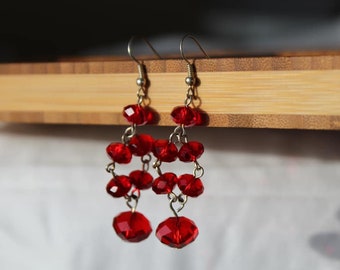 Red Dangle Earrings