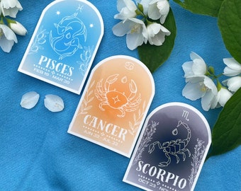 Astrology Stickers | Gloss Coat | Zodiac Signs | Capricorn Aquarius Pisces Aries Taurus Gemini Cancer Leo Virgo Libra Scorpio Sagittarius |