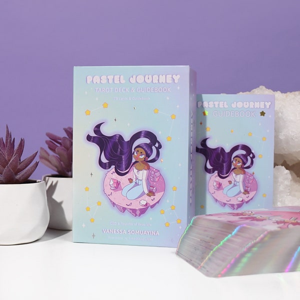 The Pastel Journey Tarot Deck & Guidebook ⎮Indie Tarot Deck ⎮Vanessa Somauyina⎮Cute Inclusive Tarot Deck