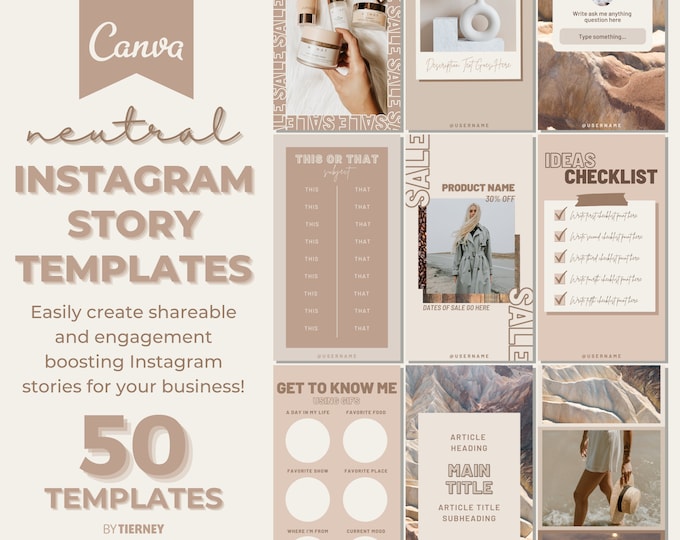 50 Black & White Instagram Story Templates for Canva | IG Template ...