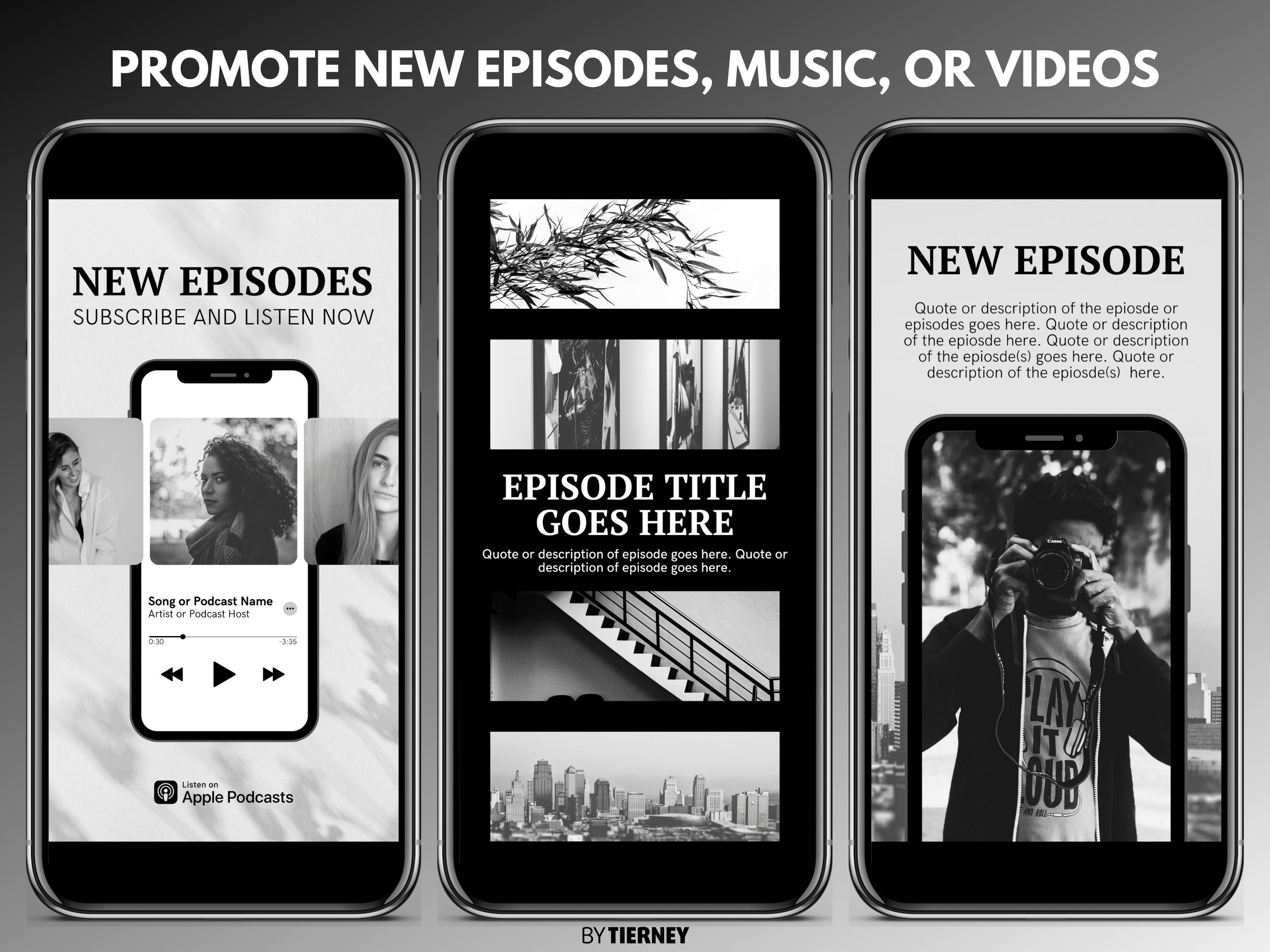 50 Black White Instagram Story Templates For Canva IG Etsy UK
