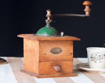 Peugeot Coffee Grinder Mill Wooden Hand Operated Coffee Shop Model Industrial Working Peugeot Freres