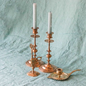 Juego de candelabros de bronce: candelabros de diseño clásico vintage
