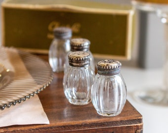 Christofle Silver & Glass Salt and Pepper Shakers - Set of 4