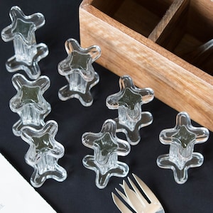 6 knife rests holder French Vintage Glass Molu Set of 6 Great Condition Sparkling Dining Room Decor