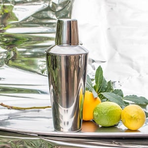 Cocktail shaker metal 0.7 liter Vintage Barware for your margarita Geometric