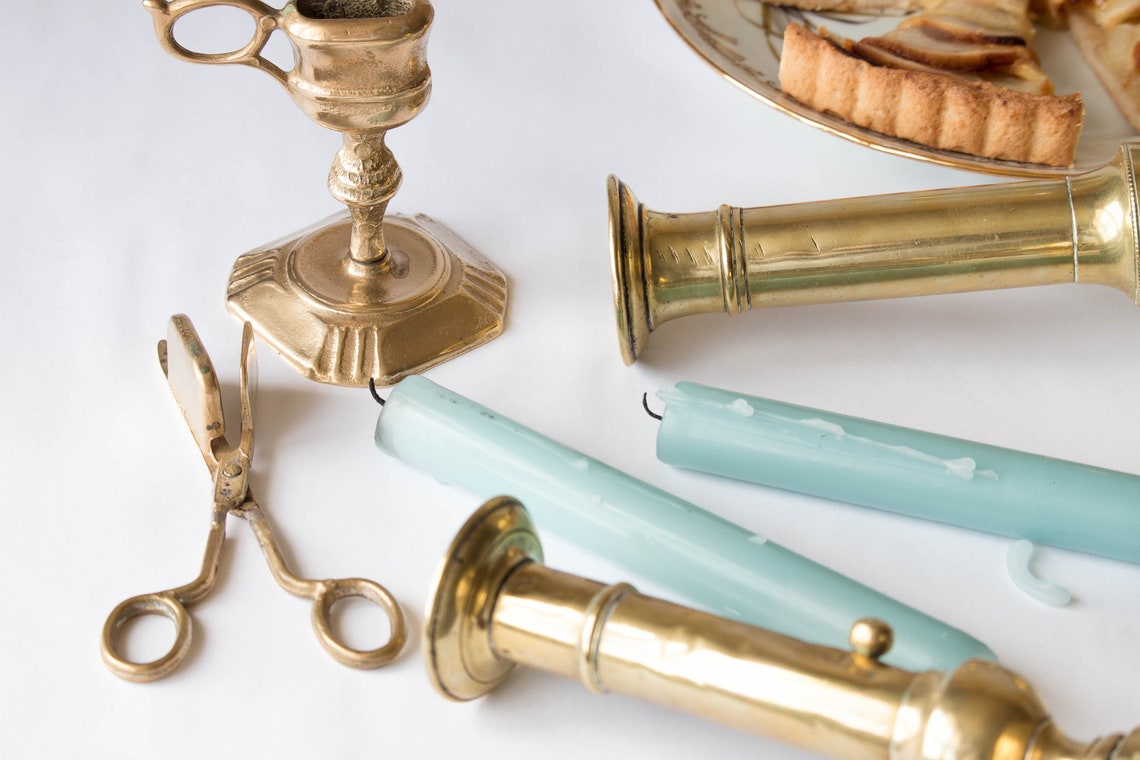 Candle Wick Trimmer Brass With Holder Vintage Décor Victorian Etsy