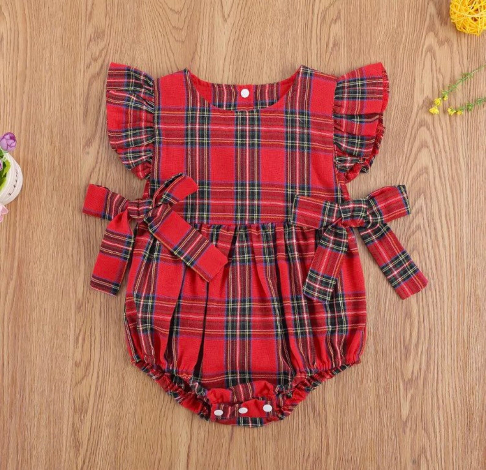 Baby Girls Christmas tartan outfit Etsy