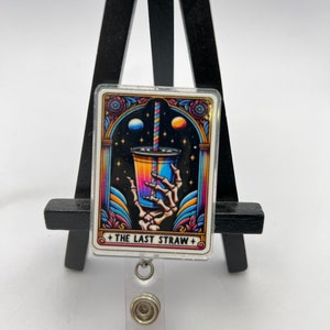 Porte-badge pour carte de tarot, bobine rétractable pour infirmière, clip pour bobine de soins de santé, travailleur médical, drôle, humour noir personnalisé, mignon