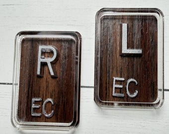 Wood Grain Xray Markers Lead Initial Radiology Tech Gift Set X-Ray