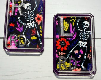 Floral Skeleton Xray Markers Lead Initial Radiology Tech Gift Set X-Ray