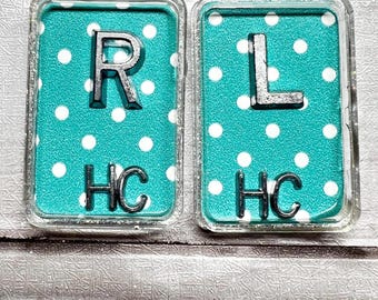 Teal Polka Dot Xray Markers Lead Initial Radiology Tech Gift Set