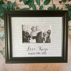 Custom Framed Song Lyrics & Photo Frame, First Anniversary Gift, Wedding Gift, First Dance, Engagement Gift, Father of the Bride Gift