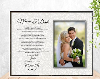 Gifts for Parents on Wedding Day, Parents of the Groom Wedding Gifts, Personalized Photo Frame