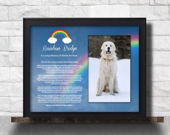 Rainbow Bridge Frame, Pet Memorial Frame , Pet Loss, Pet Loss Gift, Dog Frame Personalized,, Pet Sympathy Gift, Cat Loss, Cat Memorial