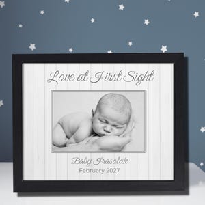 Personalized Baby Sonogram Frame | Love at First Sight Picture Frame | Custom Baby Keepsake Gift | Nursery Decor | Pregnancy Reveal