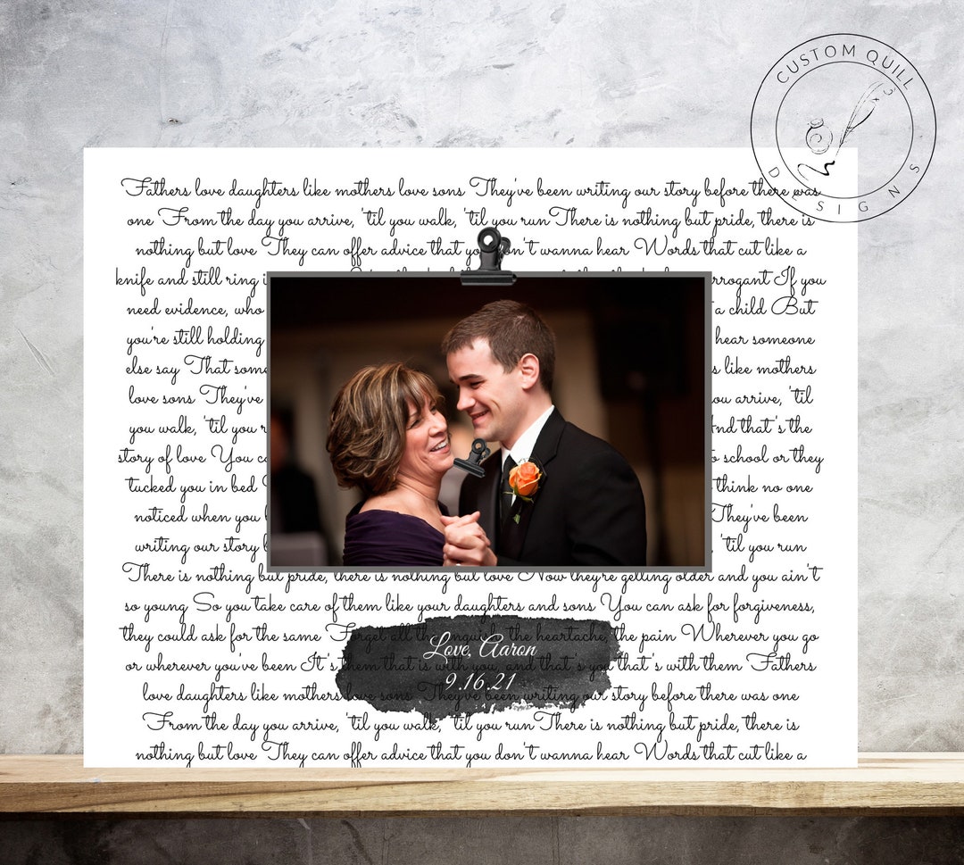 Lyric Frame First Dance Lyrics Frame Mother Son Dance Lyric Picture Frame - Etsy ...