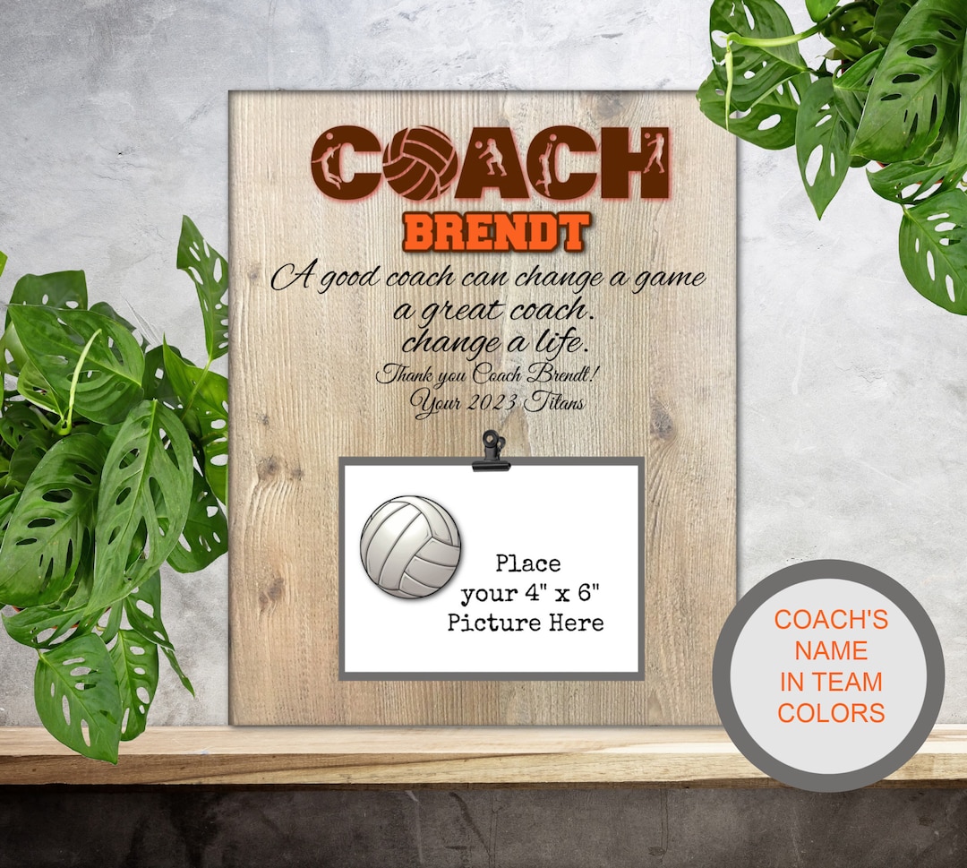 Personalized Volleyball Coach Gift Coach Thank You Gift Team Etsy