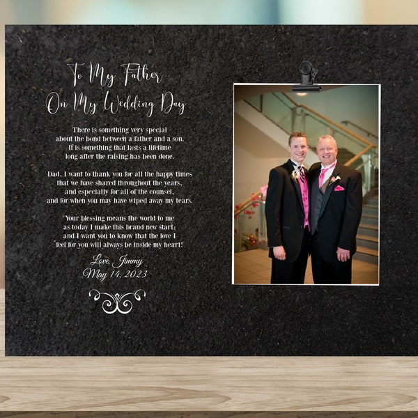 Personalized Father of the Groom Picture Frame (Black): Father of Groom Frame, Personalized Father of the Groom Gift