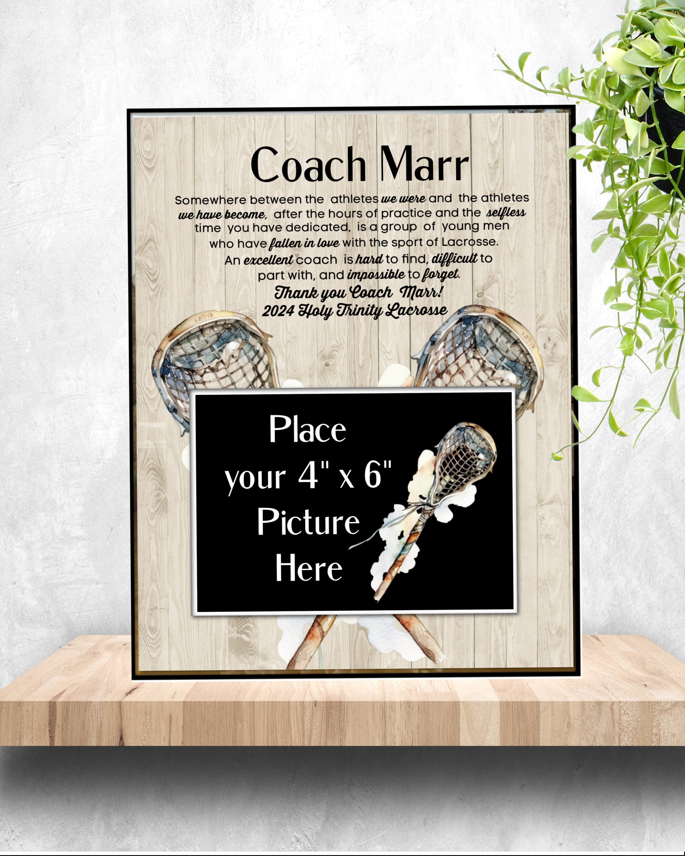 Personalized Lacrosse Coach Gift, Lacrosse Frame, Lacrosse Gift