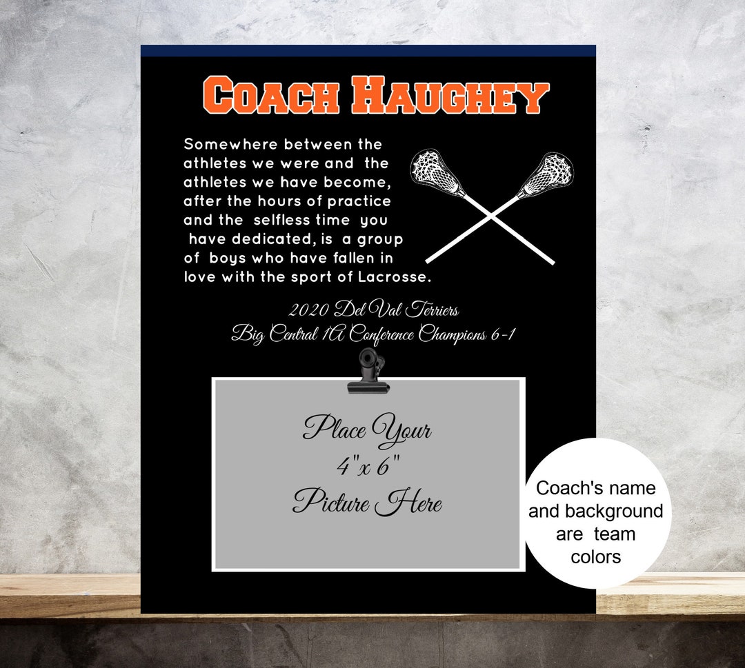 Personalized Lacrosse Coach Gift, Lacrosse Frame, Lacrosse Gift