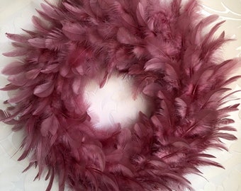 Feather Wreath Vintage Pink for Home Decor on Door