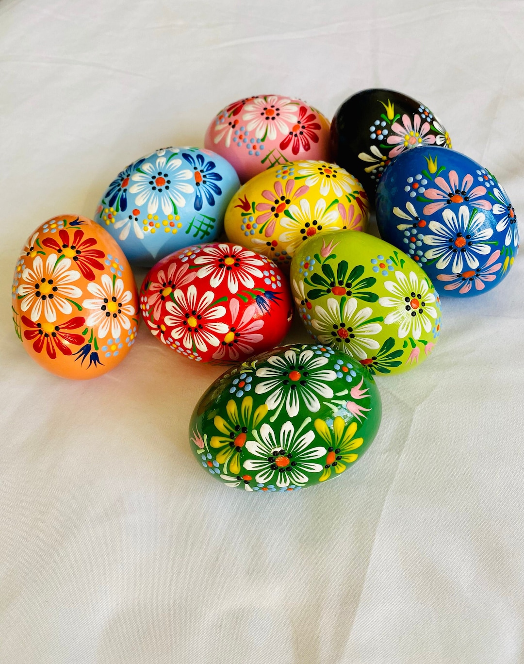 Set 9 Colourful Easter Eggs XL Size Etsy