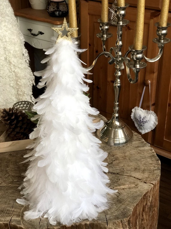 Set of 3 Feather Trees for Christmas Home Decor 