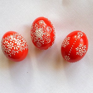 Set 3 Red Easter Eggs