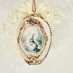 Oeuf de Pâques, décoration d'oeufs shabby chic, oeuf vintage