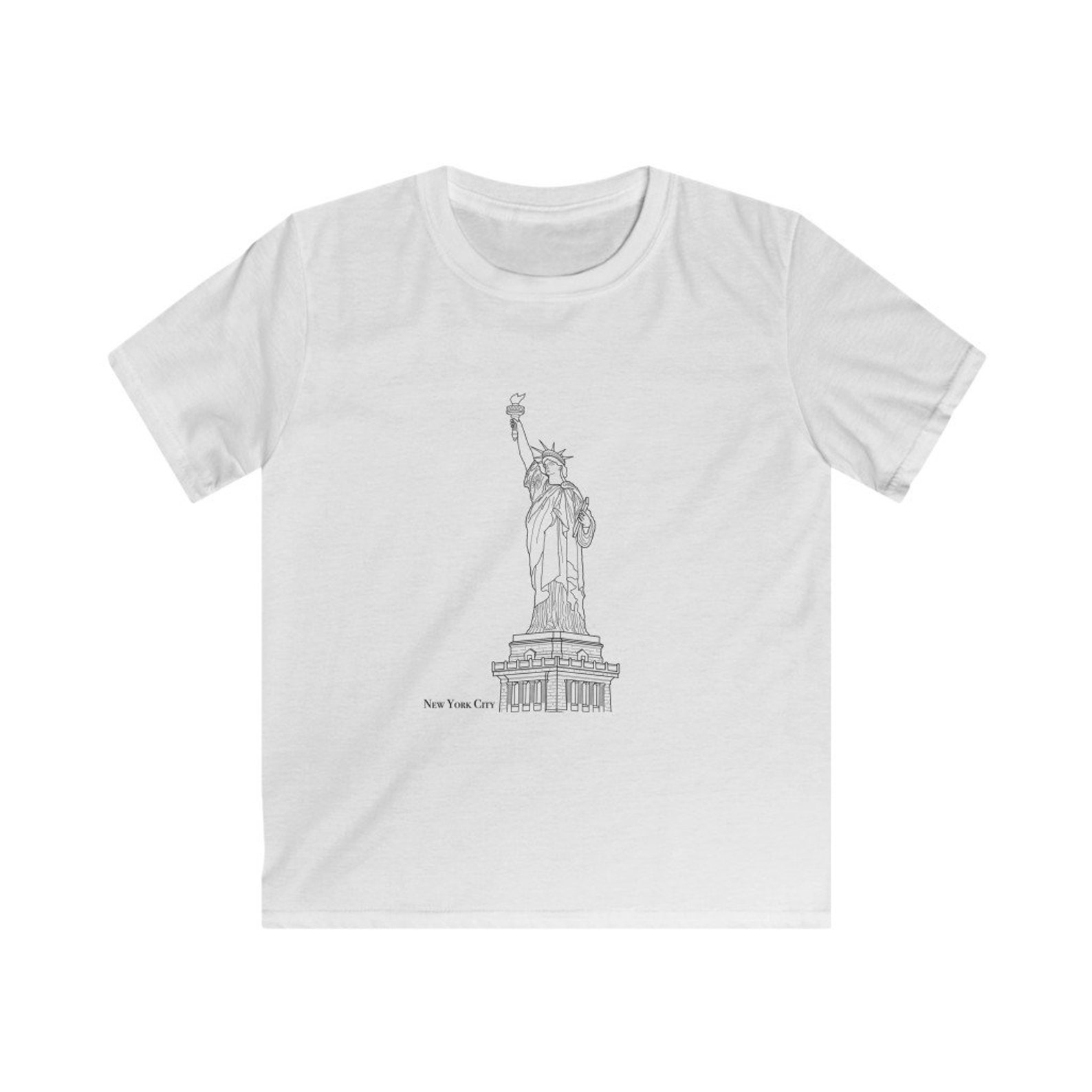 Statue of Liberty Kids T Shirt NYC Text Graphic Tee Lady Etsy