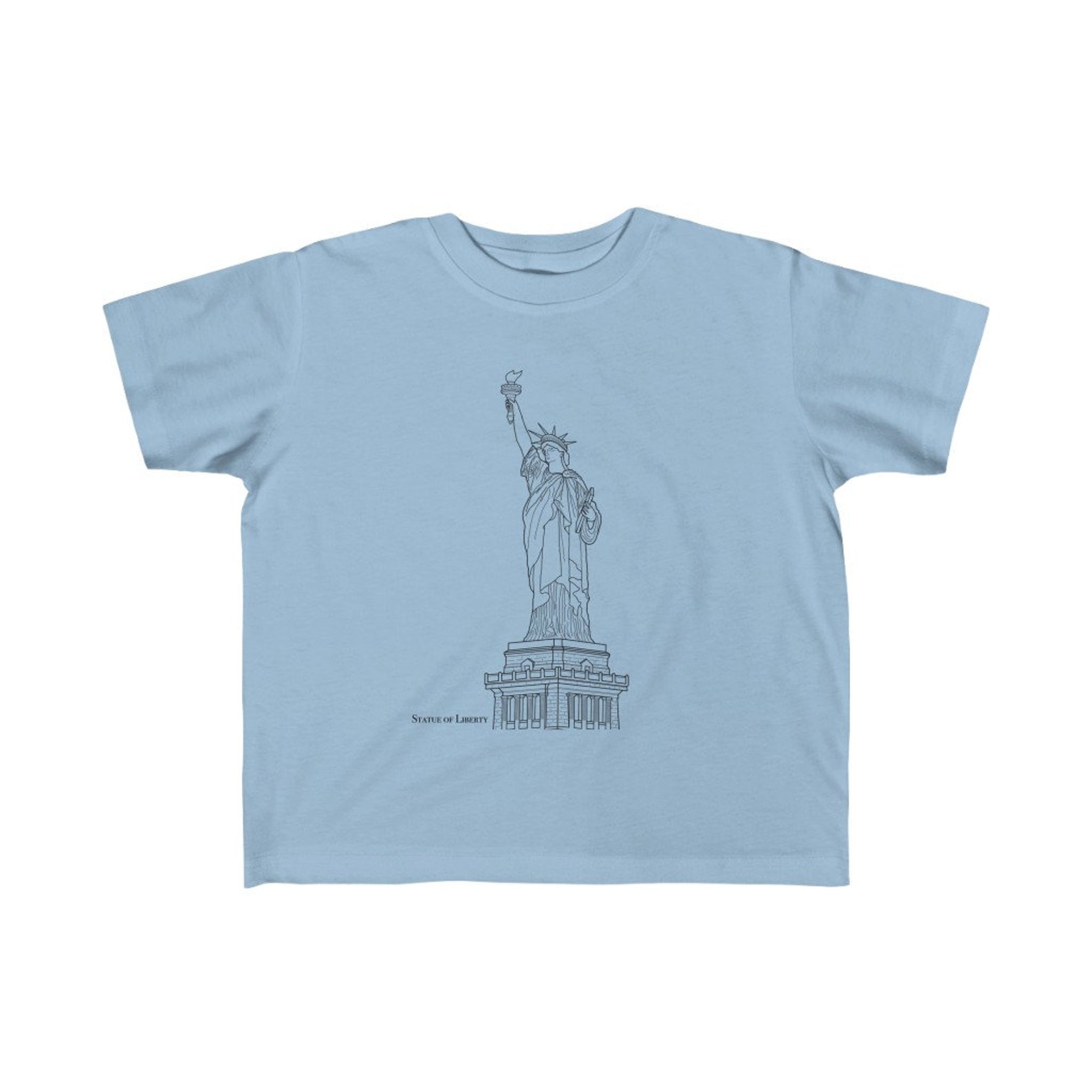 Statue of Liberty Text Toddler Tshirt NYC Graphic Tee Etsy