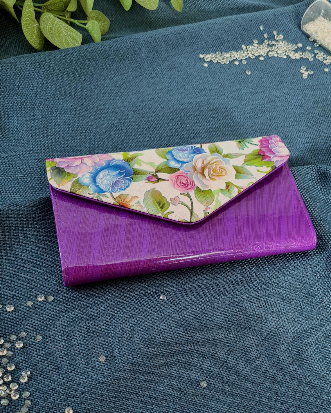 Wallet trifold for women pu leather lacquered women wallet Etsy