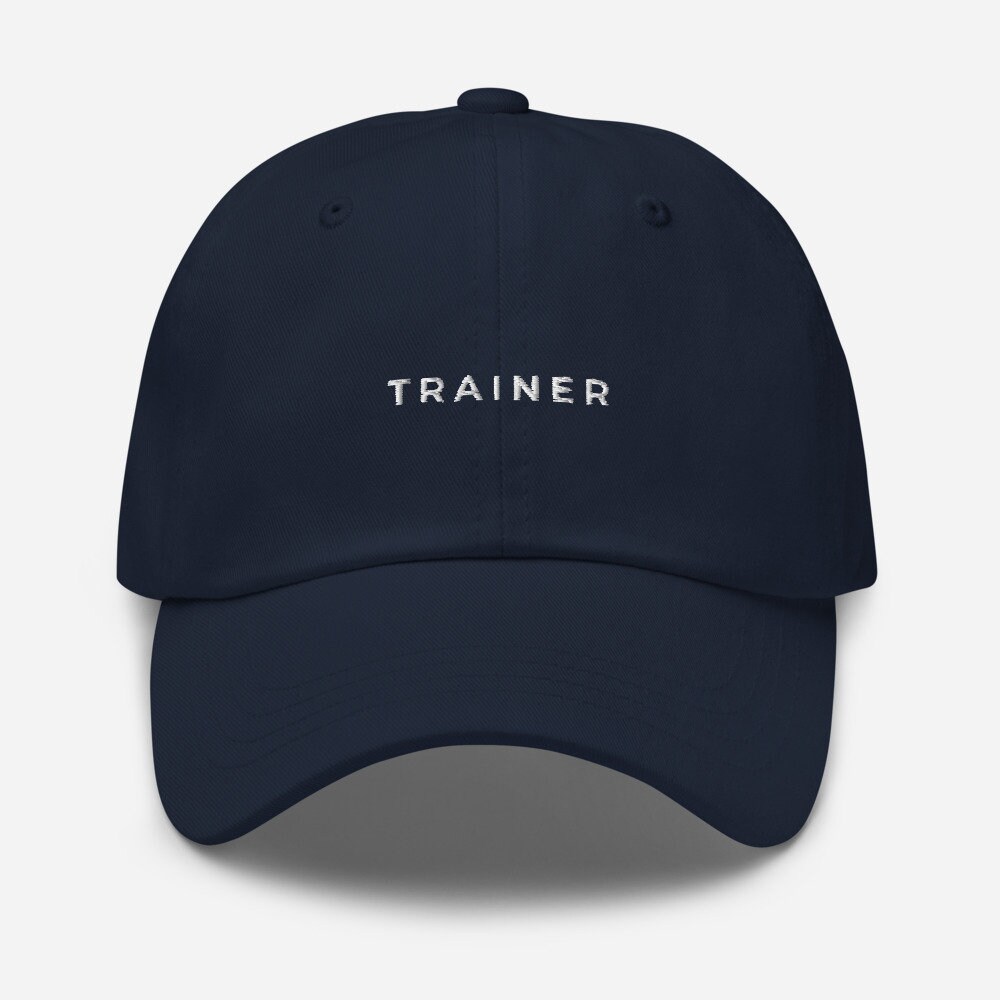 TRAINER Hat, Embroidered, Black, Navy, Simple, Minimal, Clean ...
